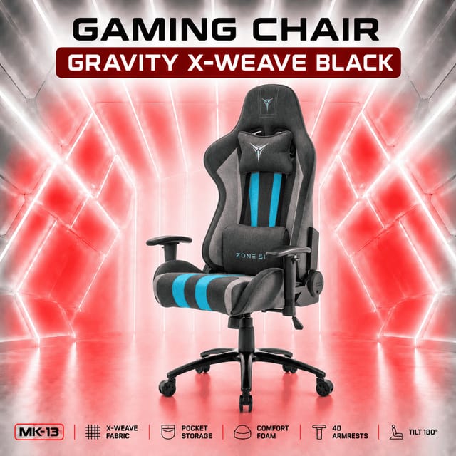 Игровое кресло GRAVITY X-Weave Black