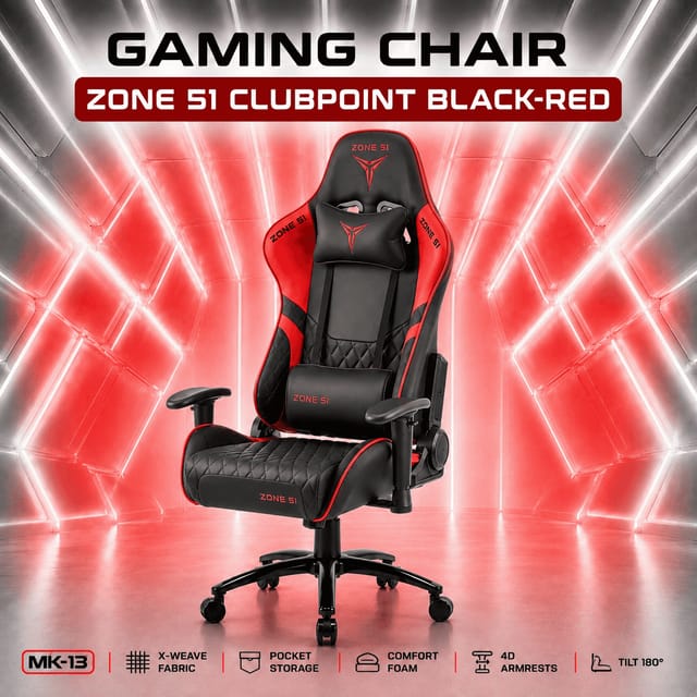 Игровое кресло CLUBPOINT Black-Red