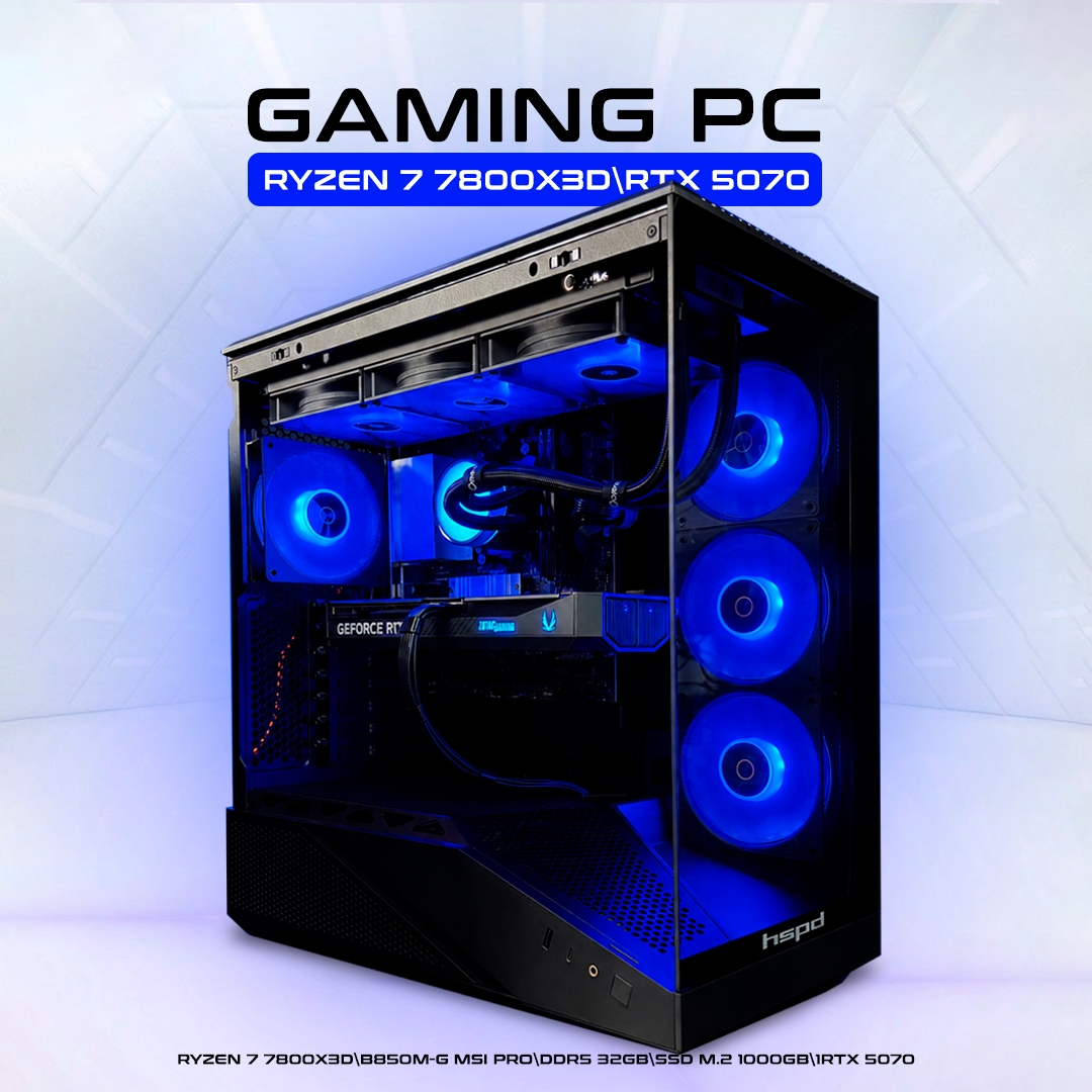 Игровой компьютер Лазурит [Ryzen 7 7800X3D | RTX 5070 |  DDR5 32gb]